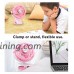 MoKo Mini USB Fan  Clip On Rotatable Table Fans Portable Battery Operated Rechargeable Desk Fans with 3 Fan Speed for Office  Travel  Camping  Fishing - Pink - B07BWD4BBZ